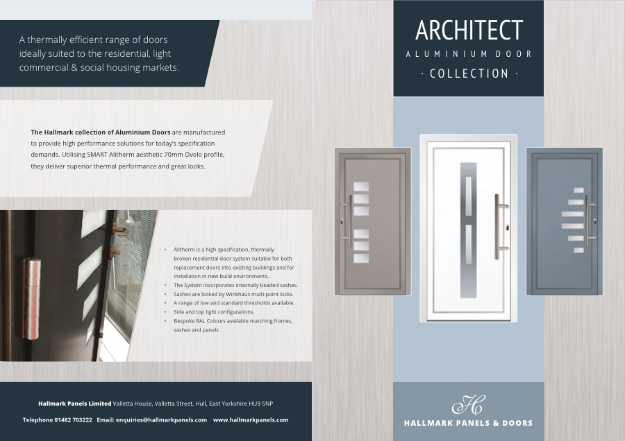 Hallmark Aluminium Door Panel brochure front cover