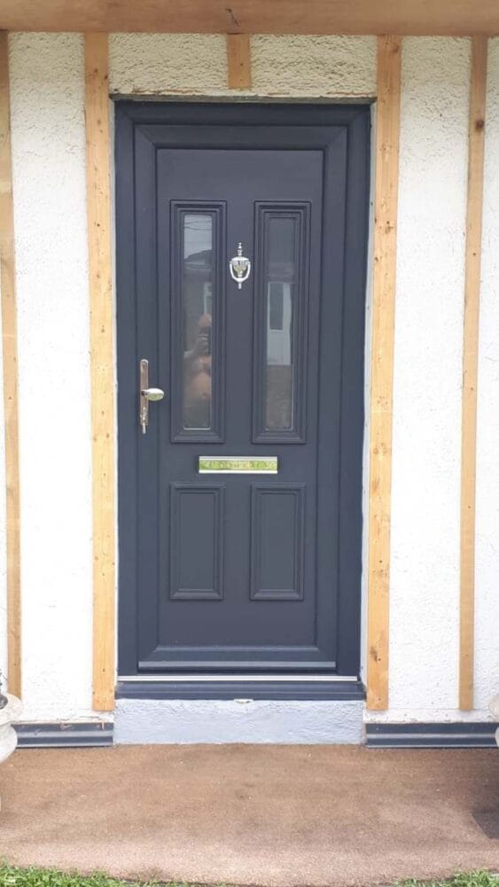 Grey composite door installation in Walton-on-the-Naze, Essex by A&E Window Doctor