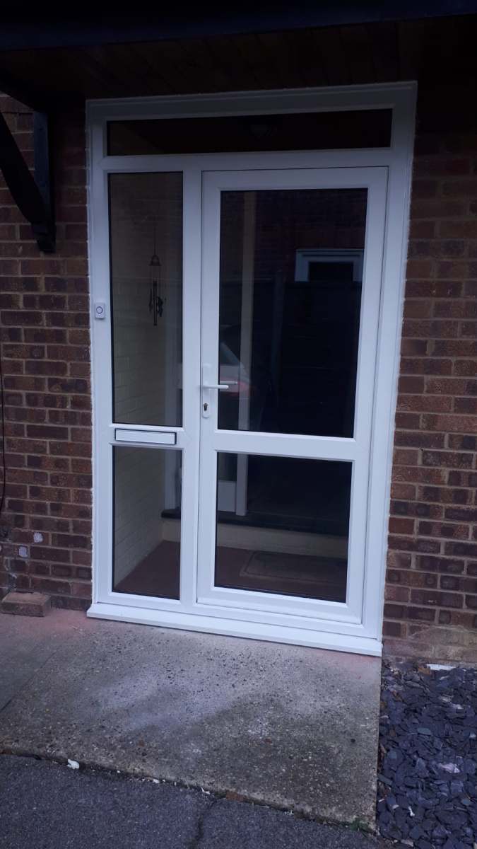 White french doors fitted in Harwich, Essex by A&E Window Doctor
