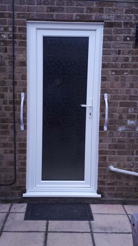 White glazed side door in Manningtree, Essex by A&E Window Doctor