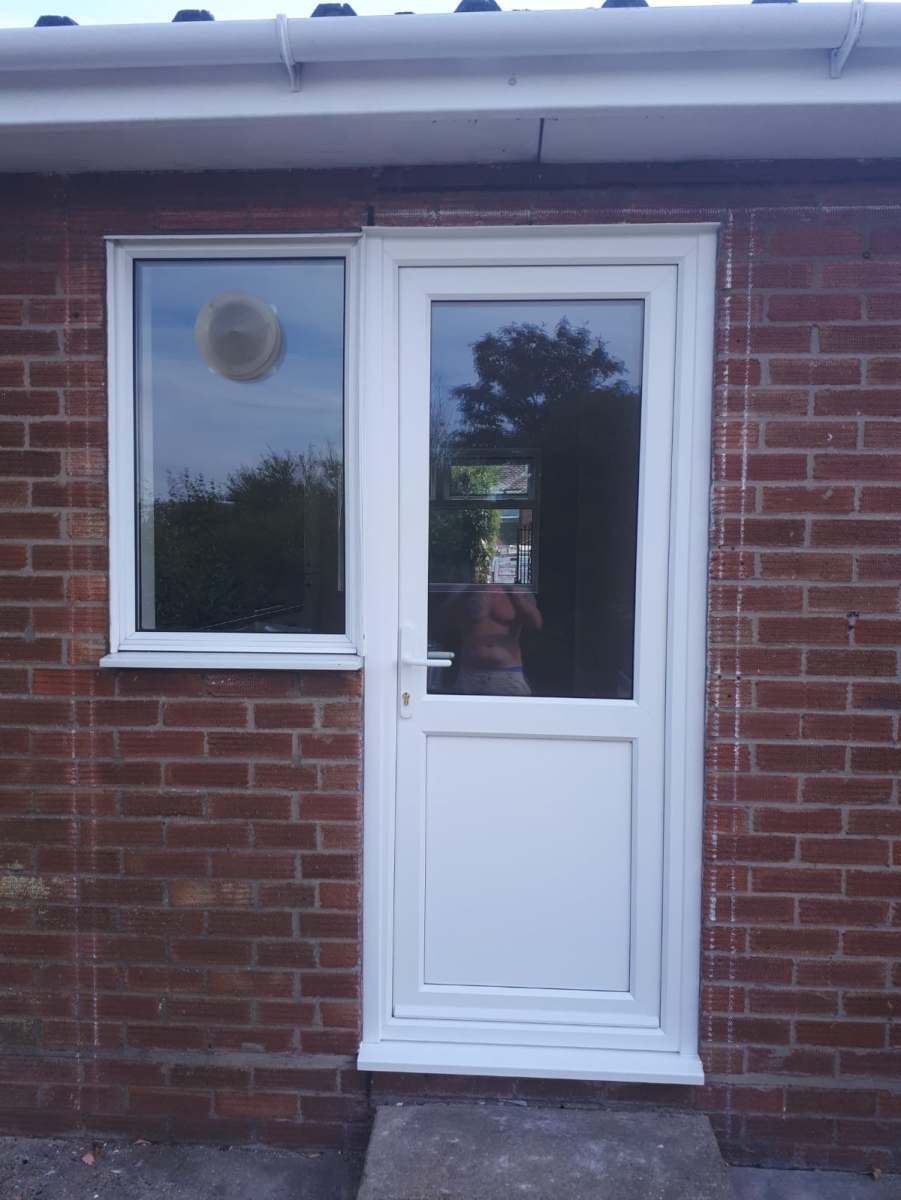 White uPVC back door replacement in Weeley, Essex by A&E Window Doctor