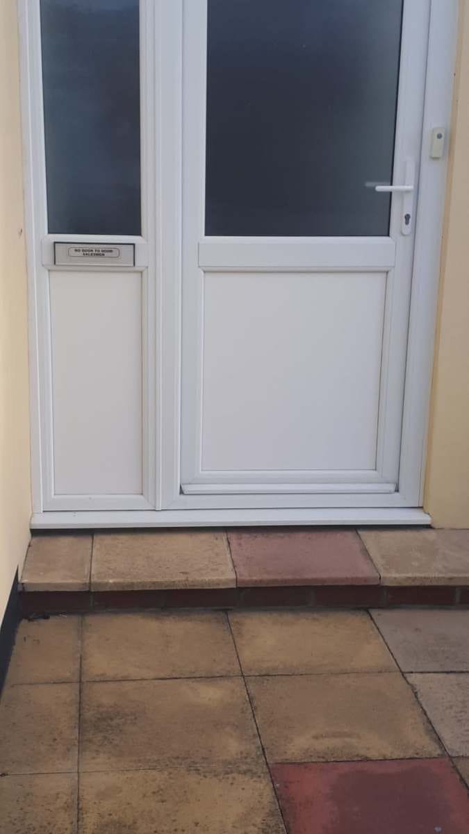 White uPVC door threshold in Frinton-on-Sea, Essex by A&E Window Doctor