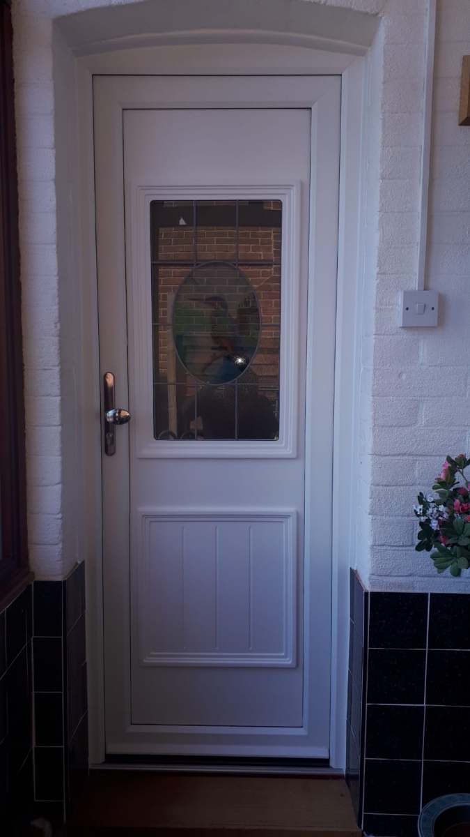 White uPVC glazed door in Tendring, Essex by A&E Window Doctor